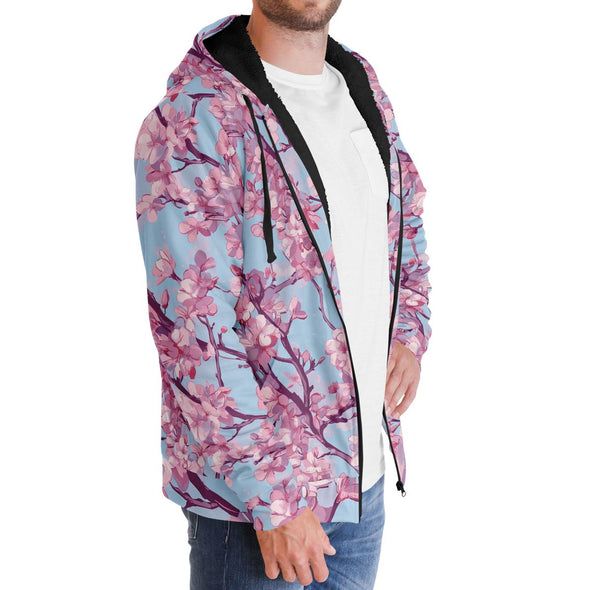 Cherry Blossom Sherpa Hoodie - Vaporwave Clothing - Aesthetic Clothing