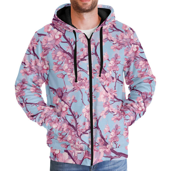Cherry Blossom Sherpa Hoodie - Vaporwave Clothing - Aesthetic Clothing