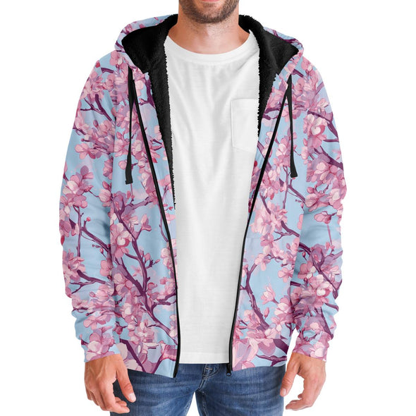 Cherry Blossom Sherpa Hoodie - Vaporwave Clothing - Aesthetic Clothing