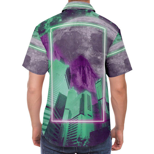 City of Radiance Button Down Shirt - Vaporwave Clothing - Aesthetic Clothing