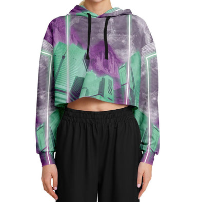 City of Radiance Cropped Hoodie - Vaporwave Clothing - Aesthetic Clothing