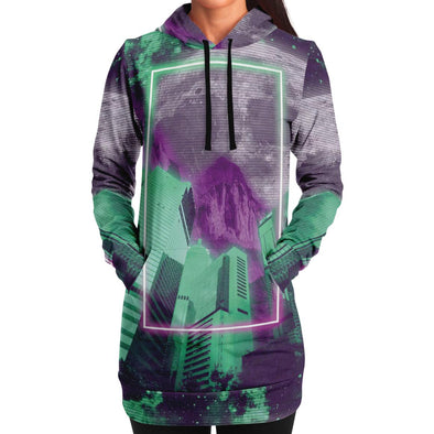 City of Radiance Hoodie Dress - Vaporwave Clothing - Aesthetic Clothing