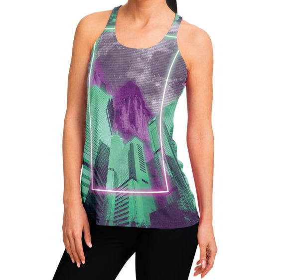 City of Radiance Racerback Tank Top - Vaporwave Clothing - Aesthetic Clothing