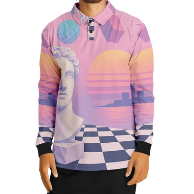 Corinthian Long Sleeve Polo - Vaporwave Clothing - Aesthetic Clothing
