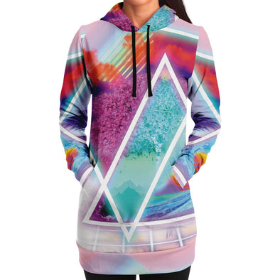 Dimensions Collide Hoodie Dress - Vaporwave Clothing - Aesthetic Clothing