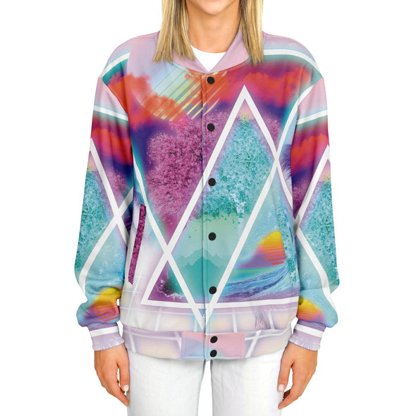 Dimensions Collide Varsity Jacket - Vaporwave Clothing - Aesthetic Clothing
