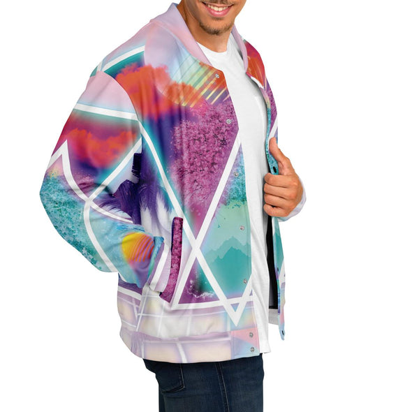 Dimensions Collide Varsity Jacket - Vaporwave Clothing - Aesthetic Clothing