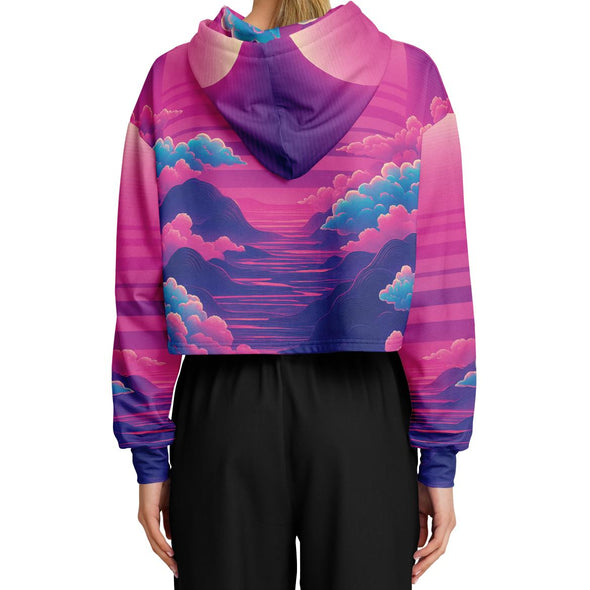 Duskwave Cropped Hoodie - Vaporwave Clothing - Aesthetic Clothing