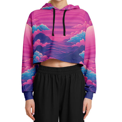 Duskwave Cropped Hoodie - Vaporwave Clothing - Aesthetic Clothing