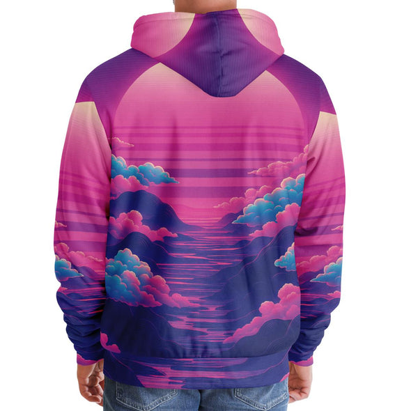 Duskwave Sherpa Hoodie - Vaporwave Clothing - Aesthetic Clothing