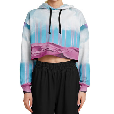 Electric Desert Cropped Hoodie - Vaporwave Clothing - Aesthetic Clothing