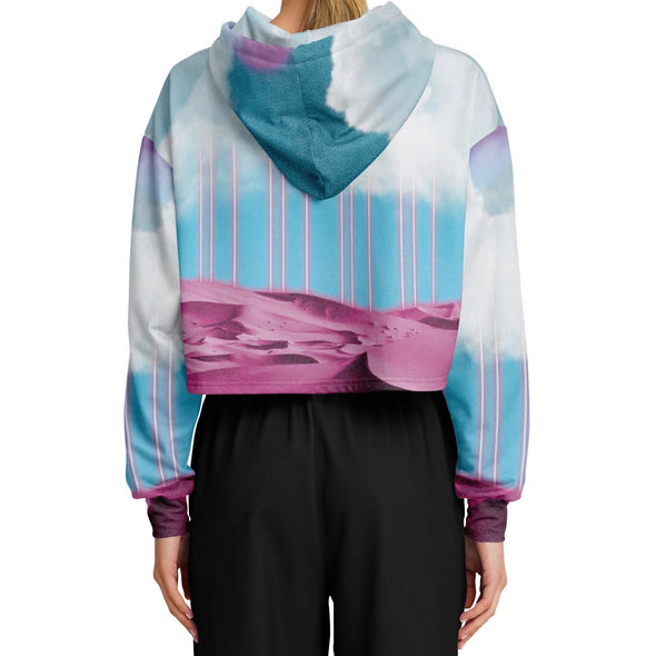 Electric Desert Cropped Hoodie - Vaporwave Clothing - Aesthetic Clothing