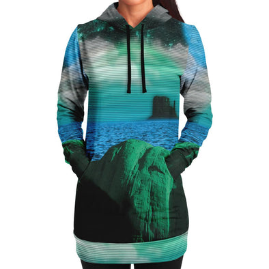 Emerald Canyon Hoodie Dress - Vaporwave Clothing - Aesthetic Clothing