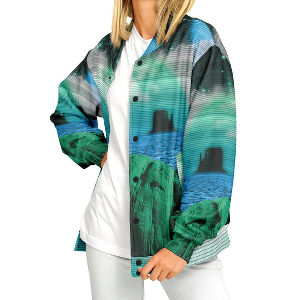 Emerald Canyon Varsity Jacket - Vaporwave Clothing - Aesthetic Clothing