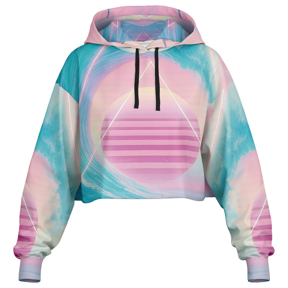 Grid Tide Cropped Hoodie