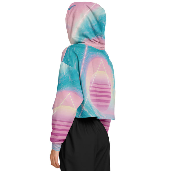 Grid Tide Cropped Hoodie