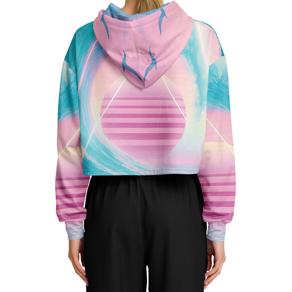 Grid Tide Cropped Hoodie