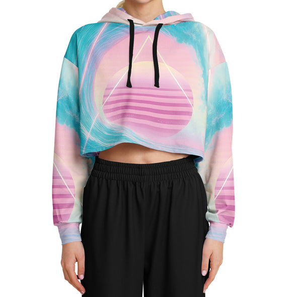 Grid Tide Cropped Hoodie