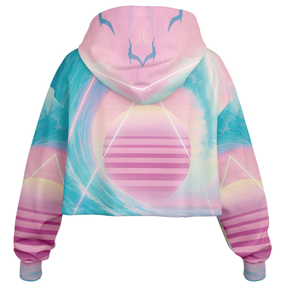 Grid Tide Cropped Hoodie