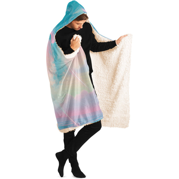 Grid Tide Hooded Blanket