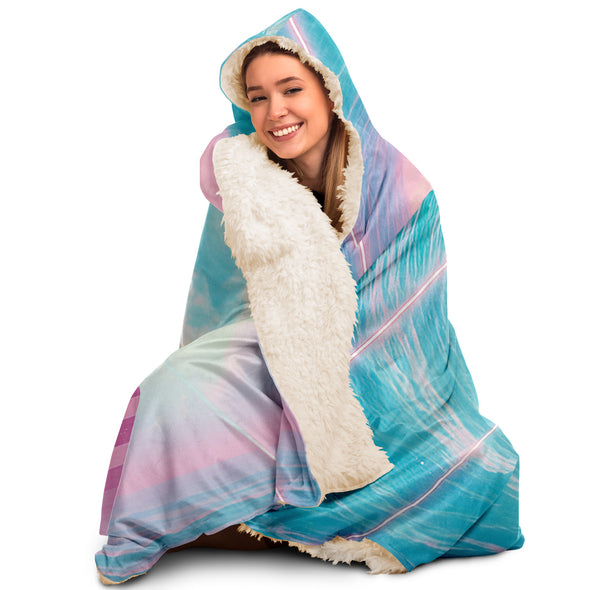 Grid Tide Hooded Blanket