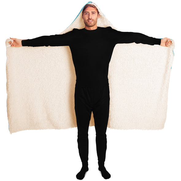 Grid Tide Hooded Blanket