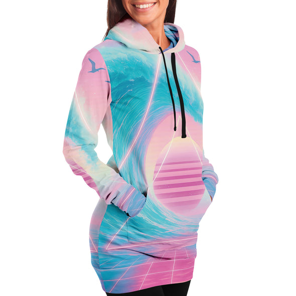 Grid Tide Hoodie Dress
