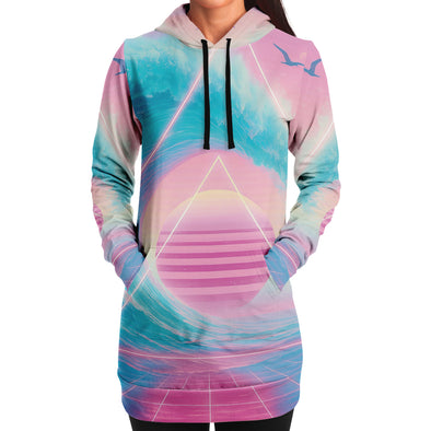 Grid Tide Hoodie Dress