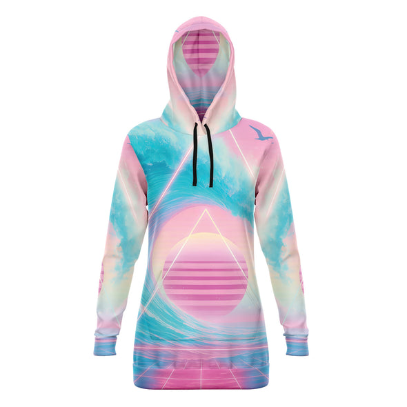 Grid Tide Hoodie Dress