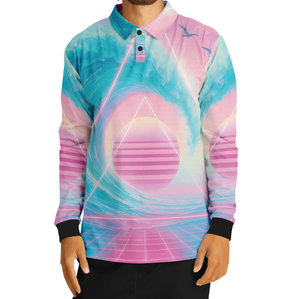 Grid Tide Long Sleeve Polo