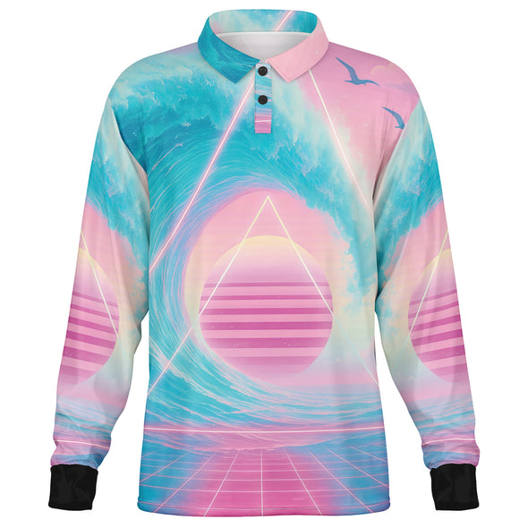 Grid Tide Long Sleeve Polo
