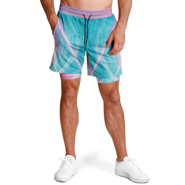Grid Tide Men's 2-in-1 Shorts