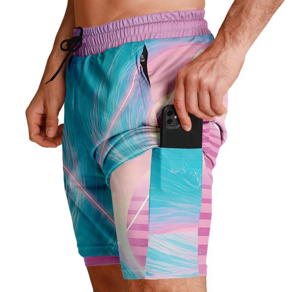 Grid Tide Men's 2-in-1 Shorts