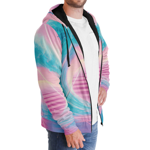 Grid Tide Sherpa Hoodie