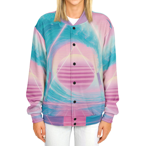 Grid Tide Varsity Jacket