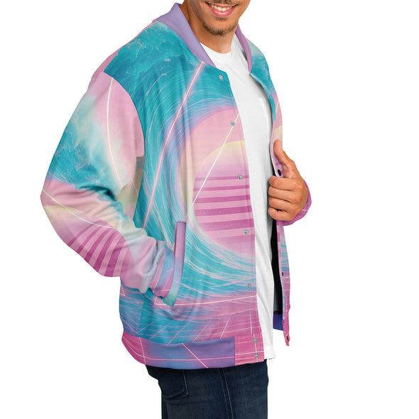 Grid Tide Varsity Jacket