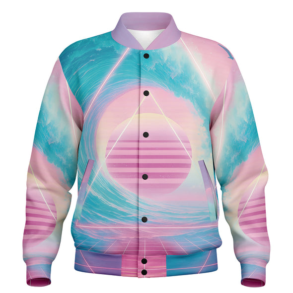 Grid Tide Varsity Jacket