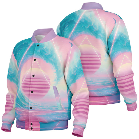 Grid Tide Varsity Jacket