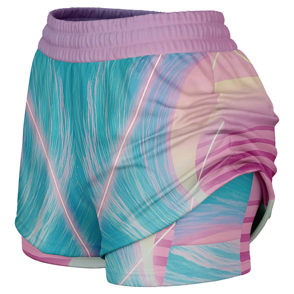Grid Tide Women's 2-in-1 Shorts