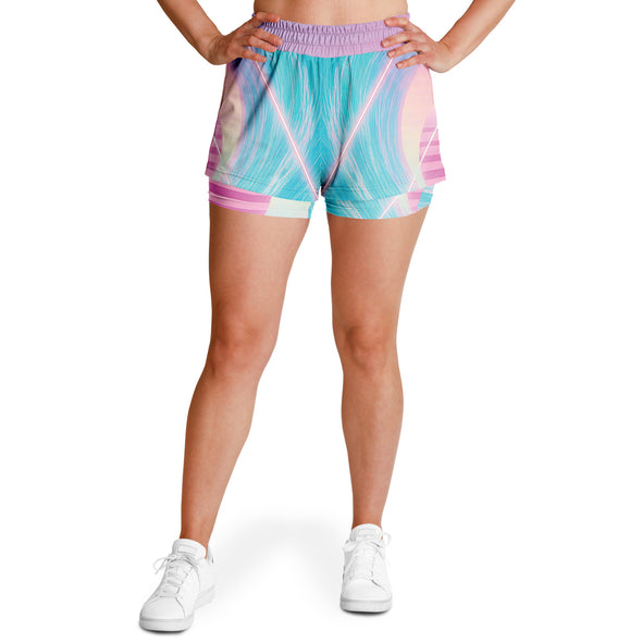 Grid Tide Women's 2-in-1 Shorts