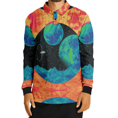 Juncture Long Sleeve Polo - Vaporwave Clothing - Aesthetic Clothing