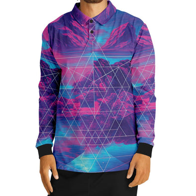 Liminal Long Sleeve Polo - Vaporwave Clothing - Aesthetic Clothing
