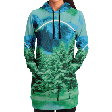 Minty Wonderland Hoodie Dress - Vaporwave Clothing - Aesthetic Clothing
