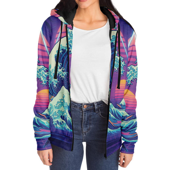 Neonami Sherpa Hoodie - Vaporwave Clothing - Aesthetic Clothing