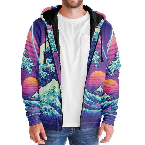 Neonami Sherpa Hoodie - Vaporwave Clothing - Aesthetic Clothing