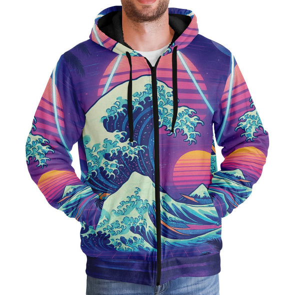 Neonami Sherpa Hoodie - Vaporwave Clothing - Aesthetic Clothing