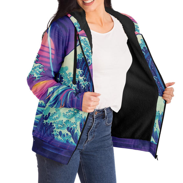 Neonami Sherpa Hoodie - Vaporwave Clothing - Aesthetic Clothing