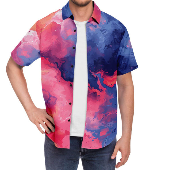 Quantum Tides Button Down Shirt - Vaporwave Clothing - Aesthetic Clothing