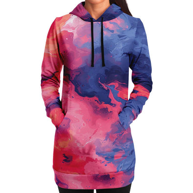 Quantum Tides Hoodie Dress - Vaporwave Clothing - Aesthetic Clothing