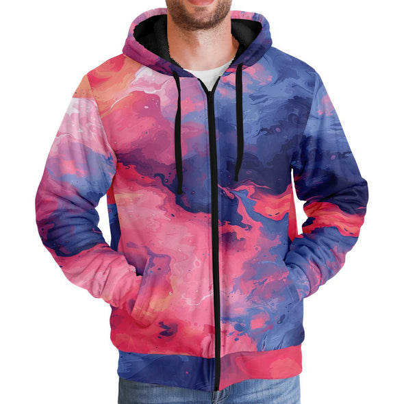 Quantum Tides Sherpa Hoodie - Vaporwave Clothing - Aesthetic Clothing